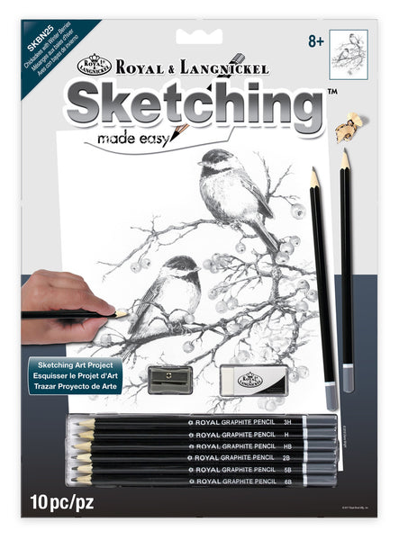 Royal & Langnickel, Sketching Made Easy, Standard - Chickadees With Winter Berries