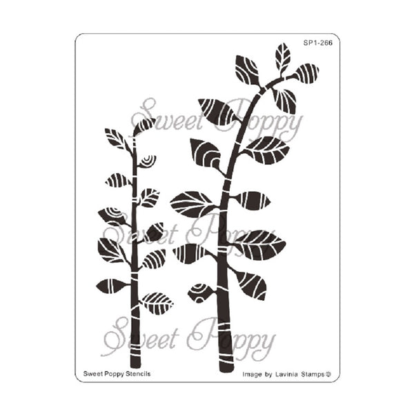 Sweet Poppy Stencil, Zen Leaves, Stainless Steel (SP1-266)
