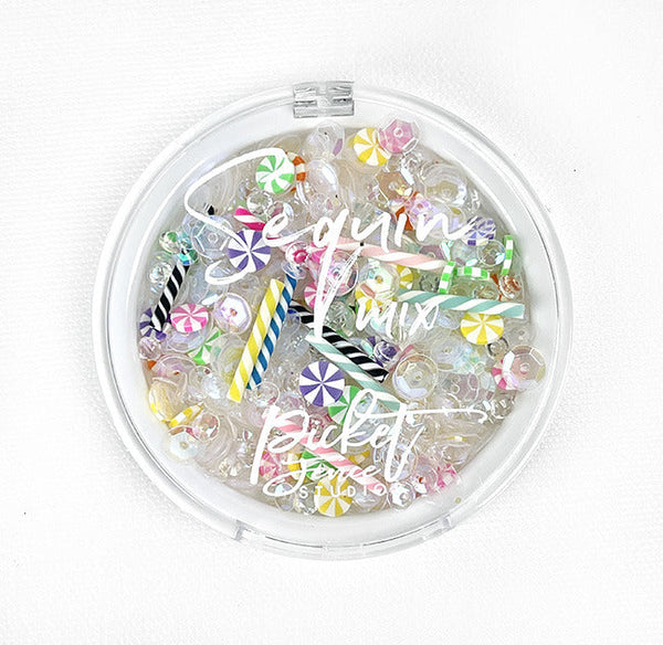 Picket Fence Sequin Mix & Embellishments, Birthday Candles