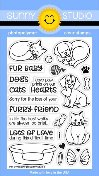 Sunny Studio Stamps, Clear Photopolymer Stamps, Pet Sympathy (SSCL-170) **Please See Note