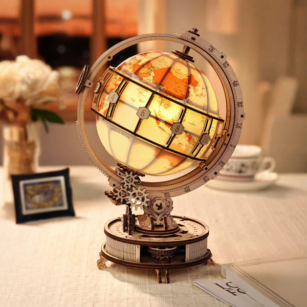 ROKR 3D Wooden Puzzle, Luminous Globe (Electric Version)