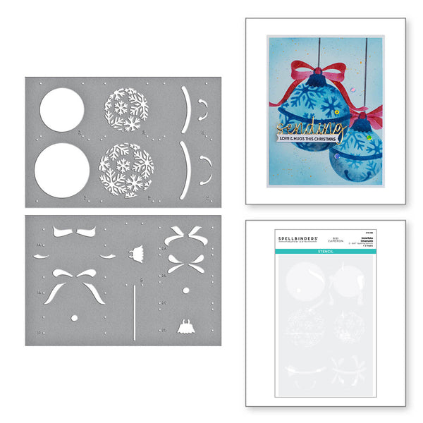 Spellbinders Stencil, Snowflake Collection by Bibi Cameron, Smowflake Ornaments (STN-065)