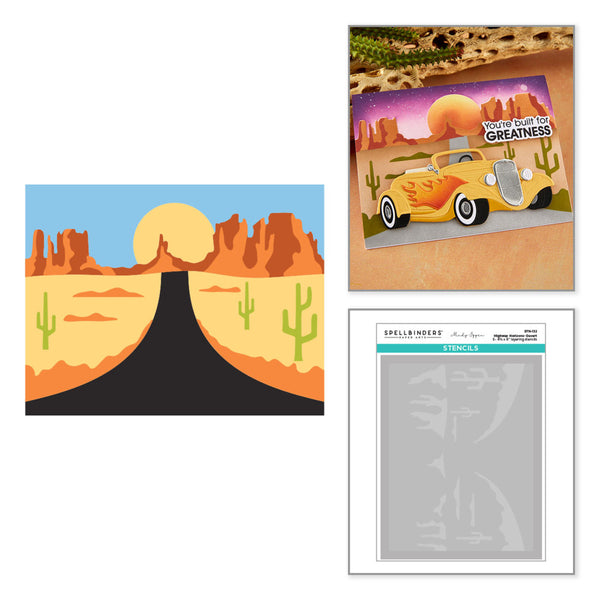 Spellbinders, Highway Horizons-Desert Layered Stencils by Mindy Eggen (STN-132)