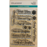 Spellbinders, Clear Photopolymer Stamps, Winter Floral Sentiments (STP-163) - Scrapbooking Fairies