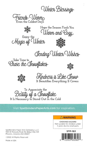 Spellbinders, Clear Photopolymer Stamps, Winter Floral Sentiments (STP-163) - Scrapbooking Fairies