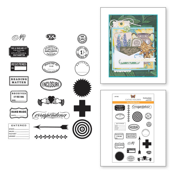 Spellbinders Clear Stamp Set By Cathe Holden, Flea Market Finds- Reading Matter (STP-168)