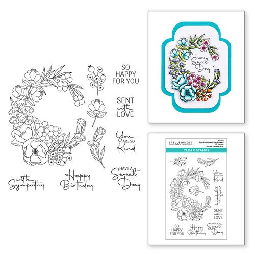 Spellbinders, Clear Photopolymer Stamps, Four Petal Collection, Sweet Day Flowers (STP-179) - Scrapbooking Fairies