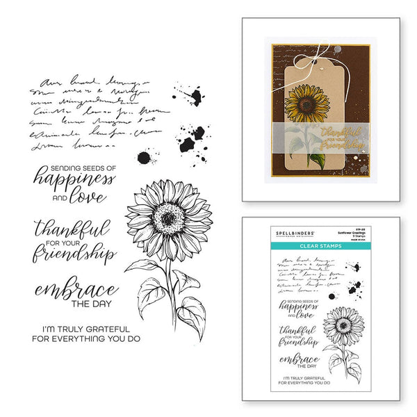 Spellbinders Clear Stamp Set Sunflower Greetings (STP-213)