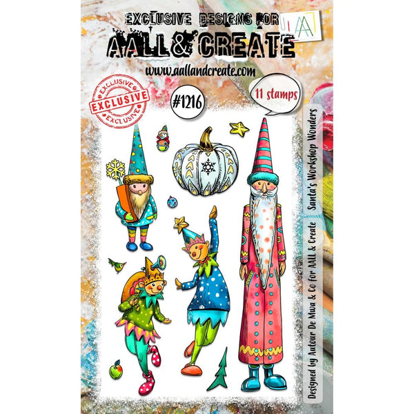 AALL & Create, #1216, Santa's Workshop Wonders, A6 Photopolymer Clear Stamp Set by Autour De Mwa