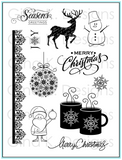 Gina K. Designs, 6" x 8" Clear Stamps & Dies Combo, Season's Greetings