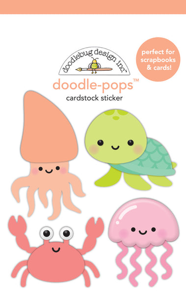 Doodlebug Design,  Doodle-Pops 3D Stickers, Shore Is Fun