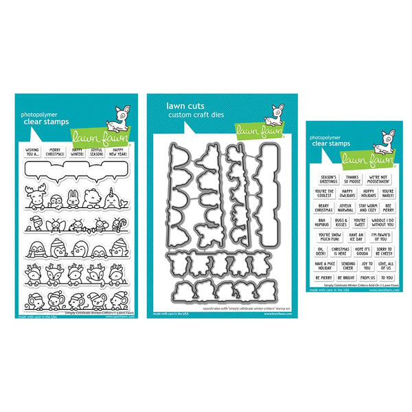 Lawn Fawn, Clear Stamp & Dies Combo Set, Simply Celebrate Winter Critters (LF3231, LF3232 & LF3233)
