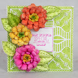 Heartfelt Creations, Summer's Garden Collection, Cling Rubber Stamps & Dies Set, Small Garden Zinnia