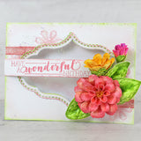 Heartfelt Creations, Summer's Garden Collection, Cling Rubber Stamps & Dies Set, Small Garden Zinnia