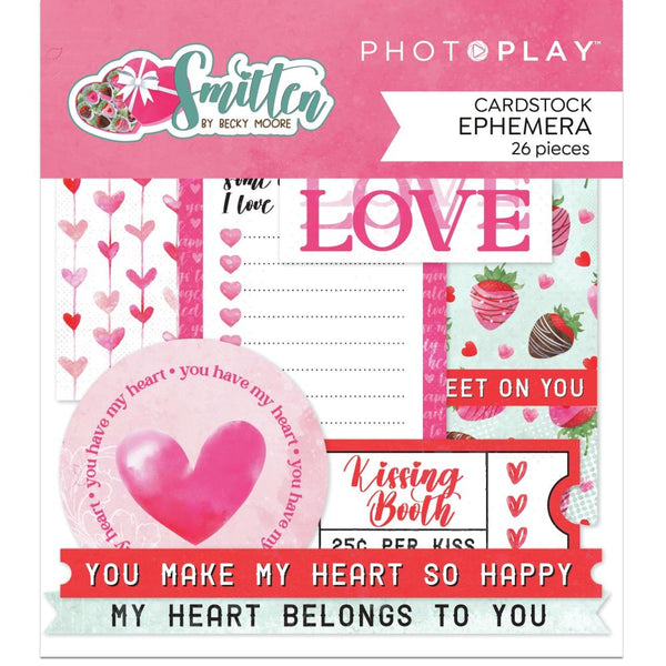 PhotoPlay, Ephemera Cardstock Die-Cuts, Smitten, 26/pkg (SMI4354)