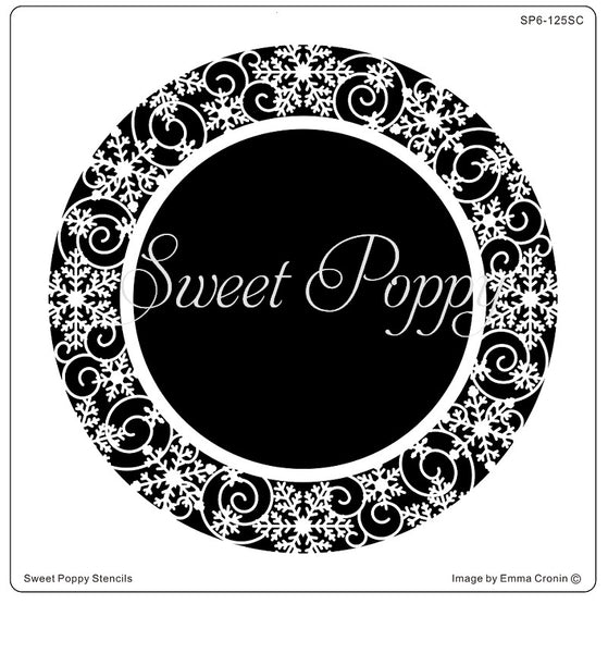 Sweet Poppy Stencil, Stainless Steel Stencil, Snowflake Aperture Circle