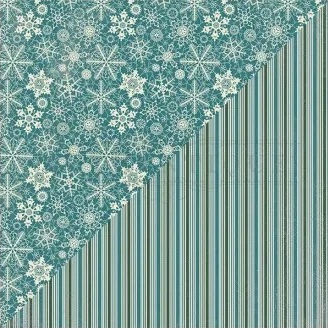 Solitude Four,  Double-Sided Cardstock 12"X12", Snowflakes & Stripes - Scrapbooking Fairies