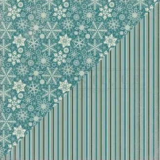 Solitude Four,  Double-Sided Cardstock 12"X12", Snowflakes & Stripes