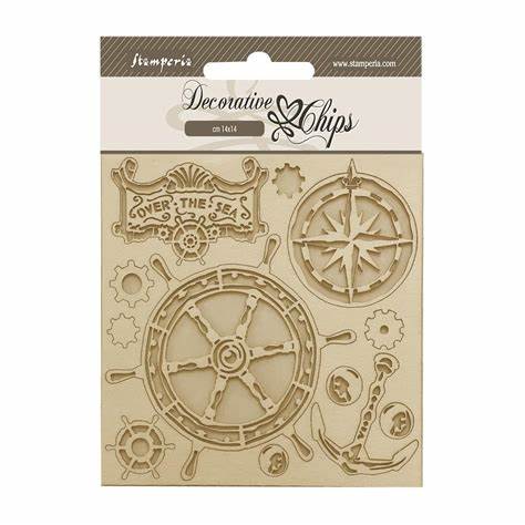 Stamperia, Decorative Chips 5.5"X5.5", Songs Of The Sea, Rudder