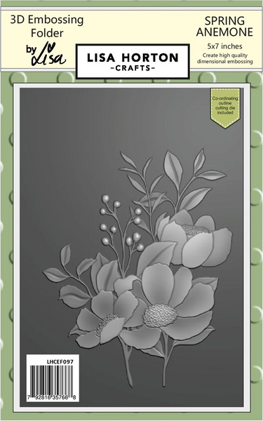 Lisa Horton Crafts, 5x7 3D Embossing Folder & Die, Spring Anemone