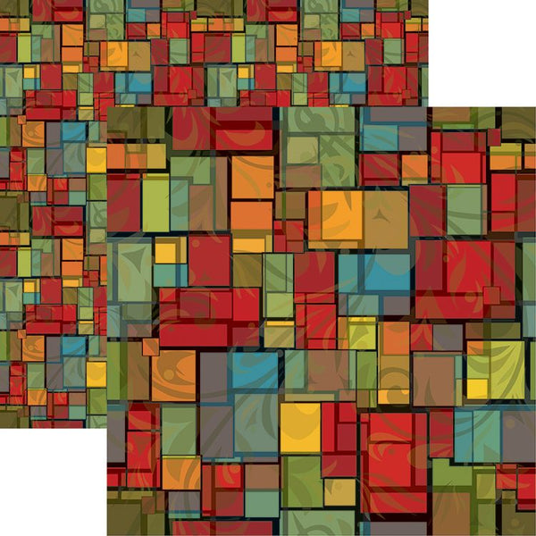 Ella and Viv Paper - Stained Glass Collection - 12 x 12 Double Sided Paper - Stained Glass