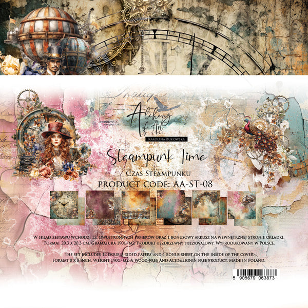 Alchemy of Art, 8X8 Paper Collection, Steampunk Time