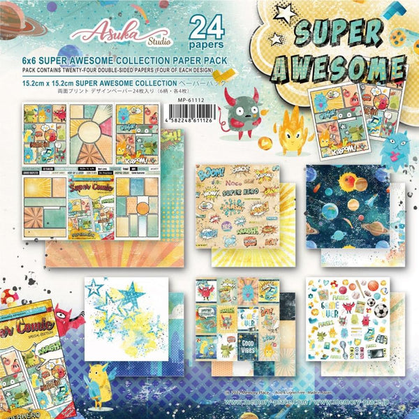 Asuka Studio Double-Sided Paper Pack 6"X6" 24/Pkg, Super Awesome