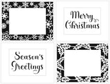 Crafter's Workshop Stencil, A2 Cards Layered Stencil, Snowflakes Holly Frame (#TCW6047)