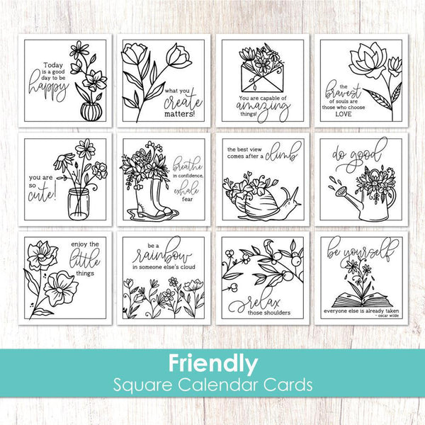 Taylored Expressions, Square Calendar Cards, Friendly