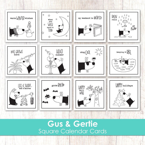 Taylored Expressions, Square Calendar Cards, Gus & Gertie
