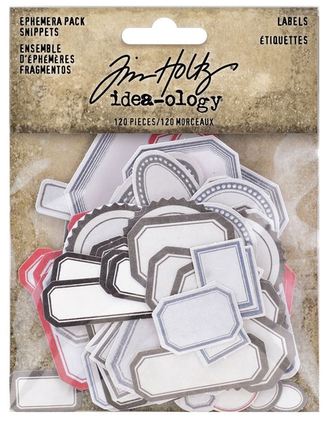 Tim Holtz Idea-Ology Ephemera Snippets 120/Pkg, Labels (TH94188)