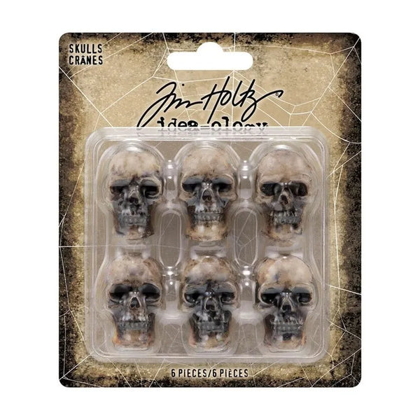 Tim Holtz Idea-Ology, Resin Skulls, 6/Pkg