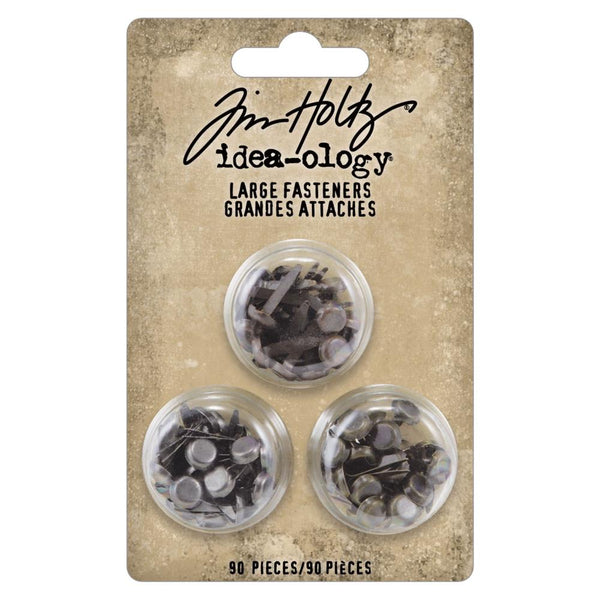 Tim Holtz Idea-Ology Metal Large Fasteners, Antique Silver, Copper & Brass (TH94314)