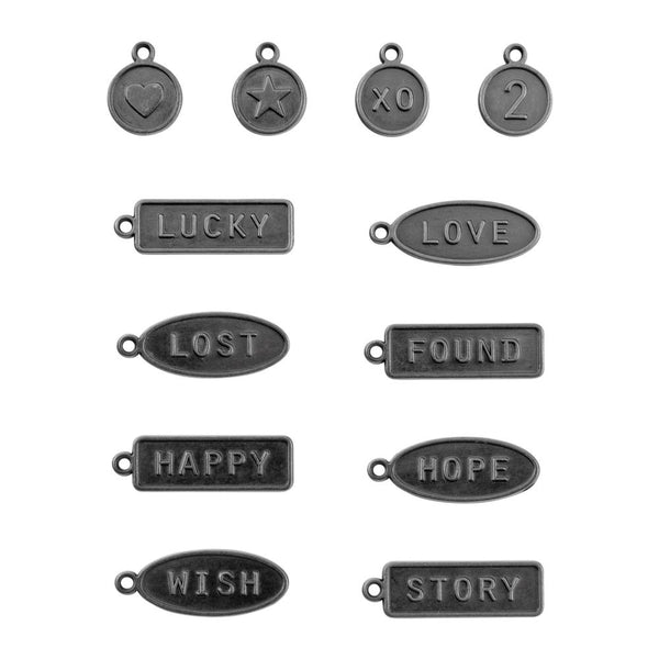 Tim Holtz Idea-ology, Metal Word Tags, 12/Pkg (TH94330)