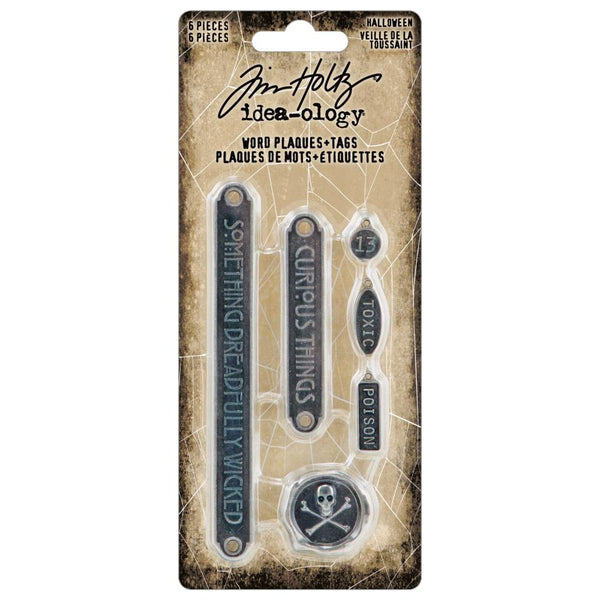Tim Holtz Idea-Ology Word Plaques + Tags, Halloween