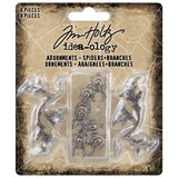 Tim Holtz Idea-Ology Adornments - Spiders + Branches, Halloween