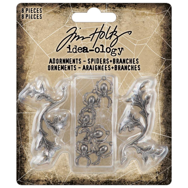 Tim Holtz Idea-Ology Adornments - Spiders + Branches, Halloween