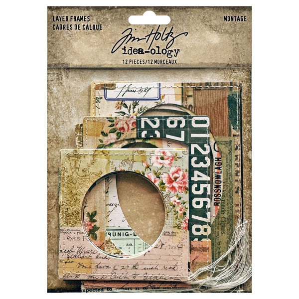 Tim Holtz Idea-ology Layer Frames, Montage, 12 Pieces