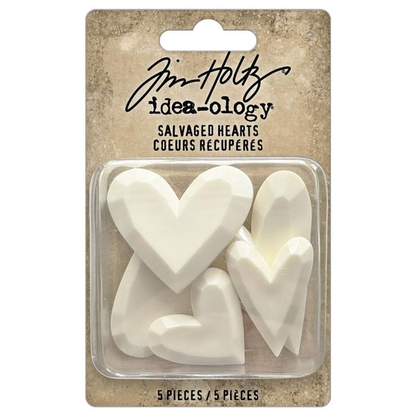 Tim Holtz Idea-ology Salvaged Hearts, 5 Pieces