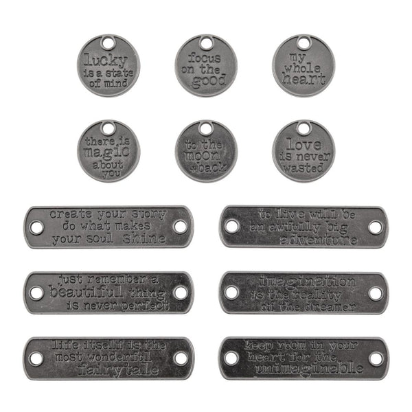Tim Holtz Idea-ology Typed Tags, 12 Pieces