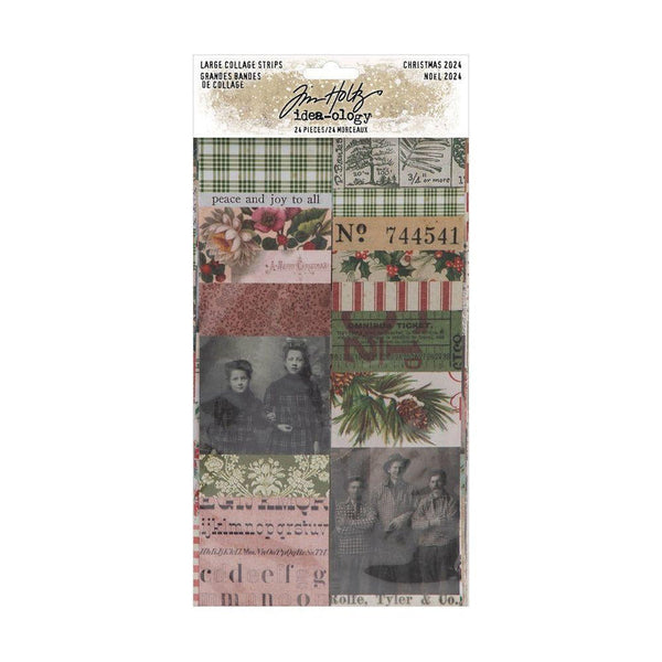 Tim Holtz Idea-ology Collage Strips Large, 24 Pieces, Christmas (TH94410)