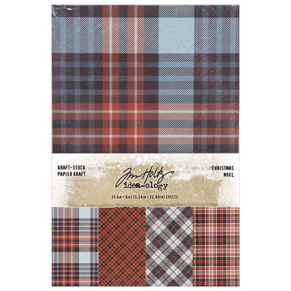 Tim Holtz Idea-ology, 6"x9" Kraftstock Sparkle Christmas Blends, 20/pkg