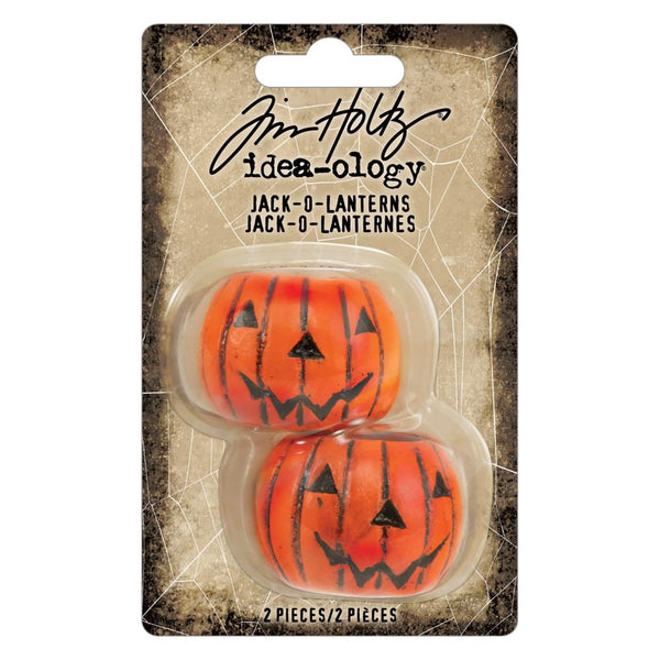 Tim Holtz, Idea-Ology Resin Jack-O-Lanterns 2/Pkg, 1.25"X1" (TH94439)