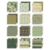 Tim Holtz Idea-ology, Double-Sided Cardstock 12"X12" 12/Pkg, Palette Collection: Green (TH94460)