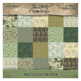Tim Holtz Idea-ology, Double-Sided Cardstock 12"X12" 12/Pkg, Palette Collection: Green (TH94460)