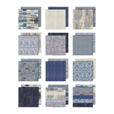 Tim Holtz Idea-ology, Double-Sided Cardstock 12"X12" 12/Pkg, Palette Collection: Indigo (TH94462)