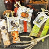 Tim Holtz Mini Blueprints Strip Cling Stamps 3"X10", Halloween #2 (THMB013)