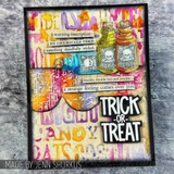 Tim Holtz Mini Blueprints Strip Cling Stamps 3"X10", Halloween #2 (THMB013)