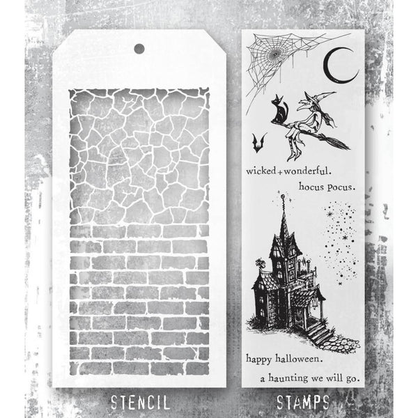 Tim Holtz Mixed-Media Stamps & Stencil, Bewitching (THMM166)