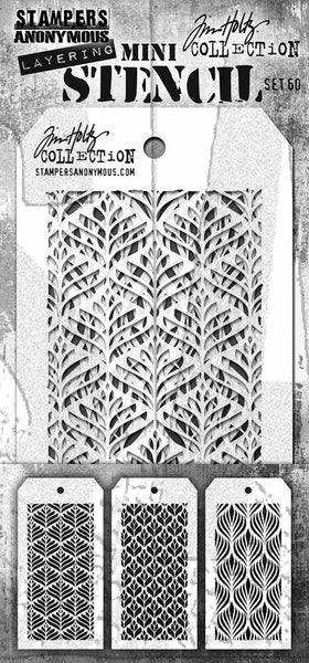 Tim Holtz Mini Layered Stencil Set 3/Pkg, Set #60